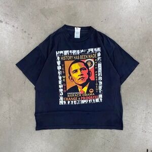Vintage 2008 Barrack Obama Presidential Election History Has Been Made Shirt XL